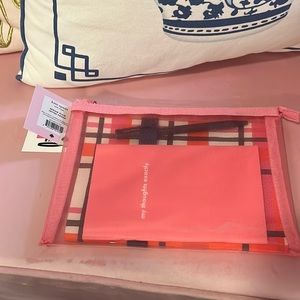 NWT kate spade spring plaid jotter pouch